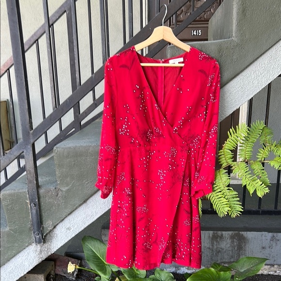 Madewell Hazelwood Wrap Front Mini Dress in Windward Swept Floral Bohemian Sz 4 - Picture 1 of 7